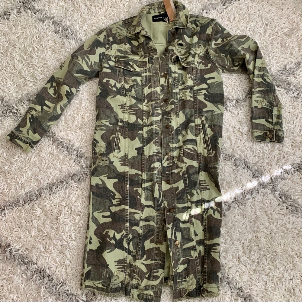NWT Jean Camo Trench S
